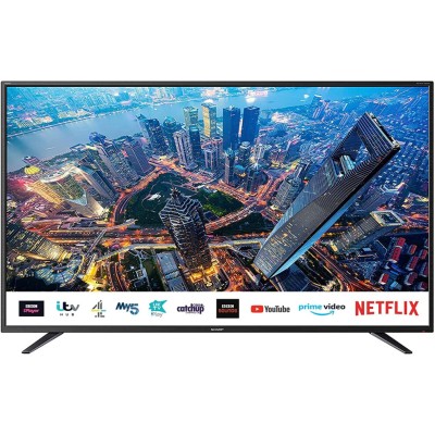 Refurbished SHARP 4T C50BJ2KE2FB 50 Inch 4K Smart TV, UHD HDR TV with Harman/Kardon Speakers, Dolby Digital Audio, 3 x HDMI, 2 X USB, SD... 
